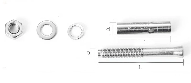 304 Stainless Steel Gb22795 Expansion Bolts Drawing Sheet