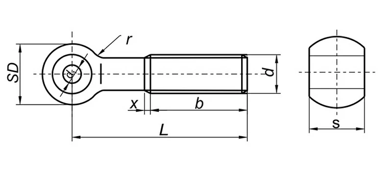 304 Stainless Steel Loose Bolt Ring Bolt Drawing Sheet