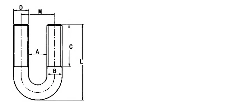 304 Stainless Steel U-Bolt Drawing Sheet