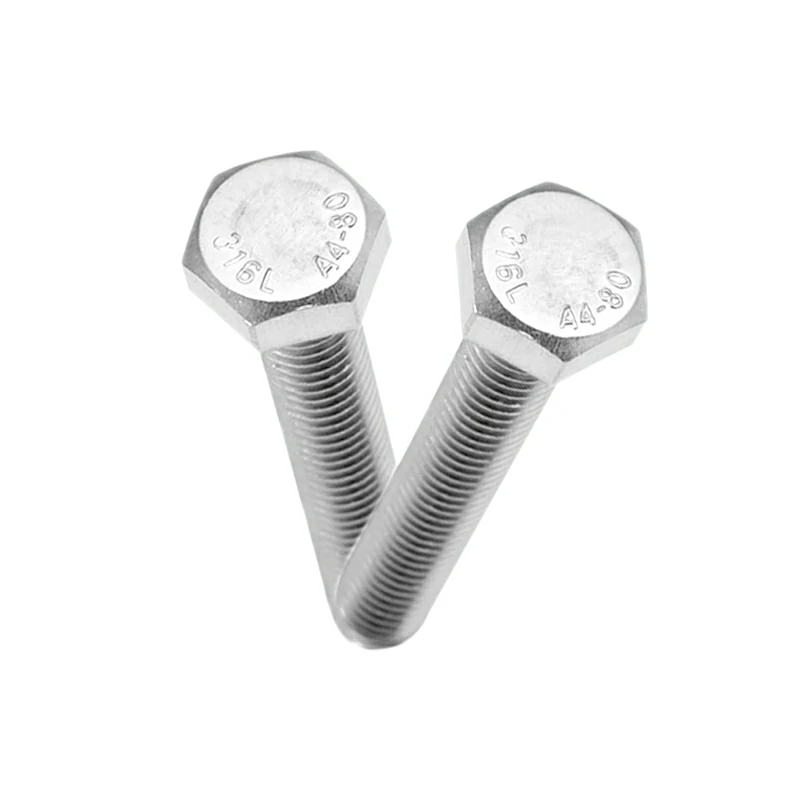 316L Stainless Steel DIN933 Outer Hexagon Bolt A4-80