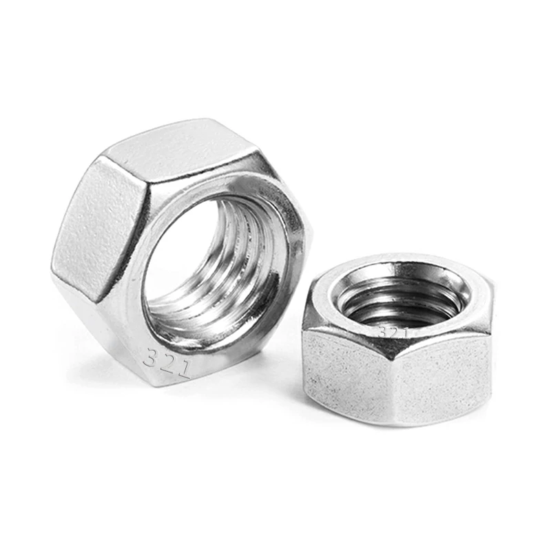 321 Stainless Steel GB6175 Thickened Hexagon Nut