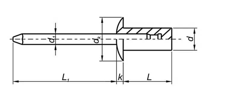 Closed Oval Head Core-Pulling Rivets In Stainless Steel/Aluminum Drilling Screws