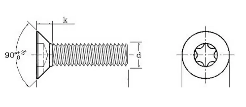 Countersunk/Flat Head Internal Plum Screws Drilling Screws