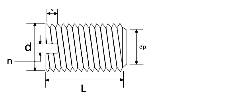 Flat End Set Screw Drawing Sheet