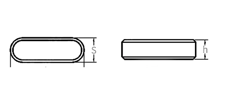 GB1096 Flat Key Pin Rounded A Square Key