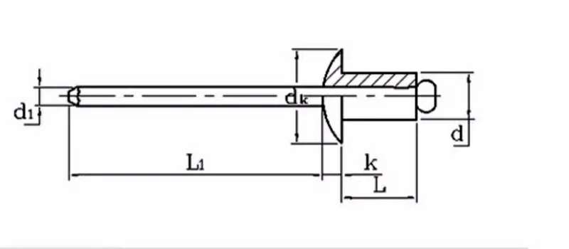 GB12618.4 All Steel Open-Mouth Oval Head Core-Pulling Rivet