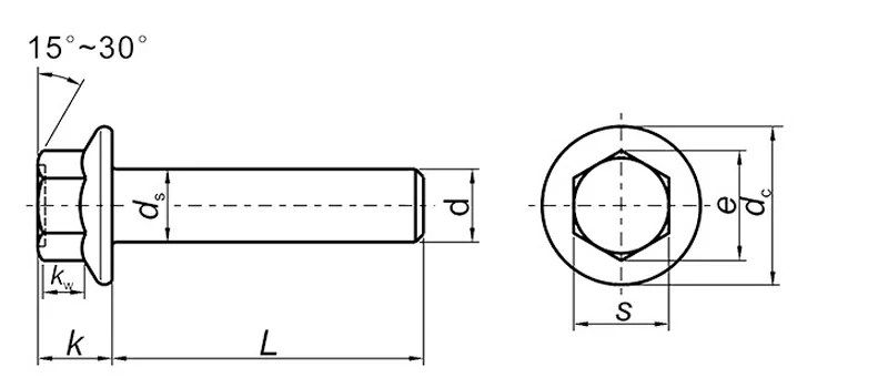 Large Hexagon Flange Bolt Drawing Sheet