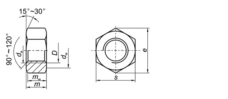 GB6175 Thickened Hexagon Nut Drawing Sheet