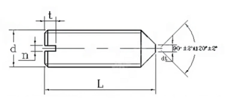 One-Tip Set Screws Drawing Sheet