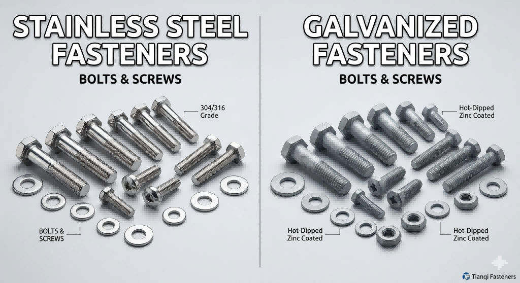 Stainless Steel Fasteners vs Galvanized Fasteners