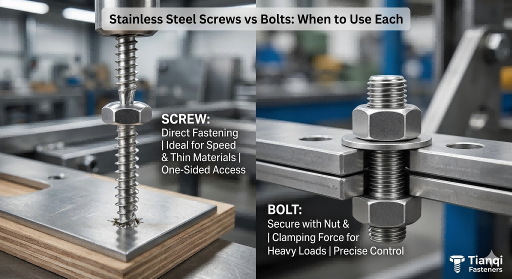 Stainless Steel Screws vs Bolts: When to Use Each